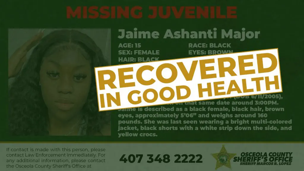 Jaime Ashanti Majors - Missing Juvenile _Recovered