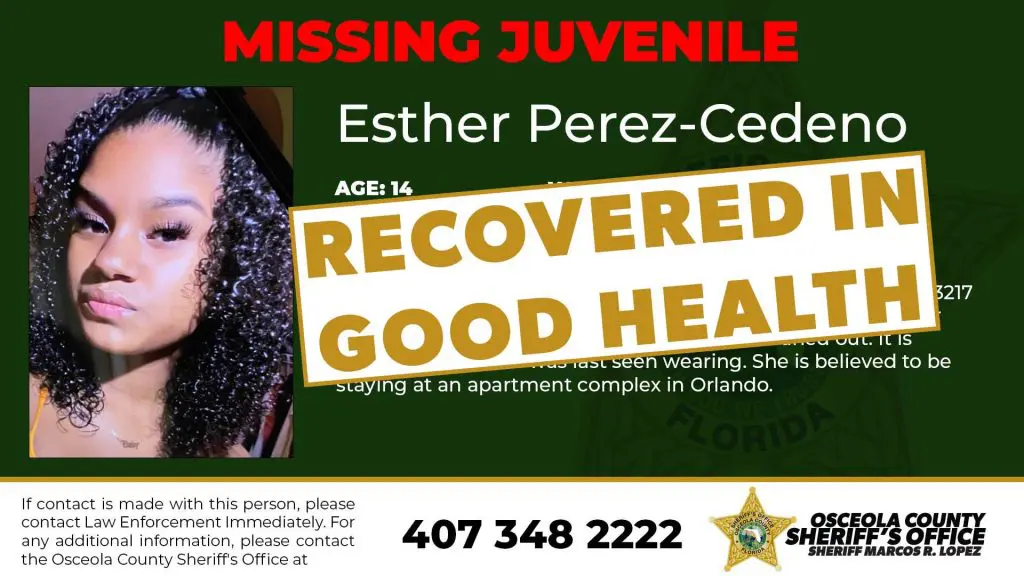 Esther Perez Found in good health
