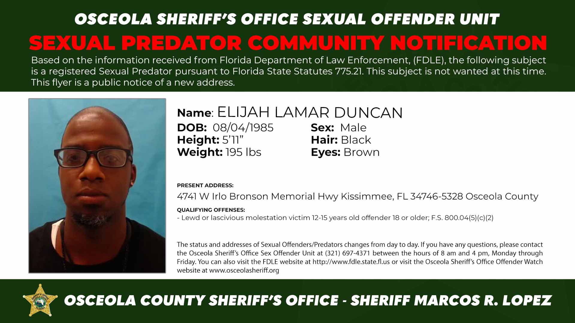 ELIJAH LAMAR DUNCAN