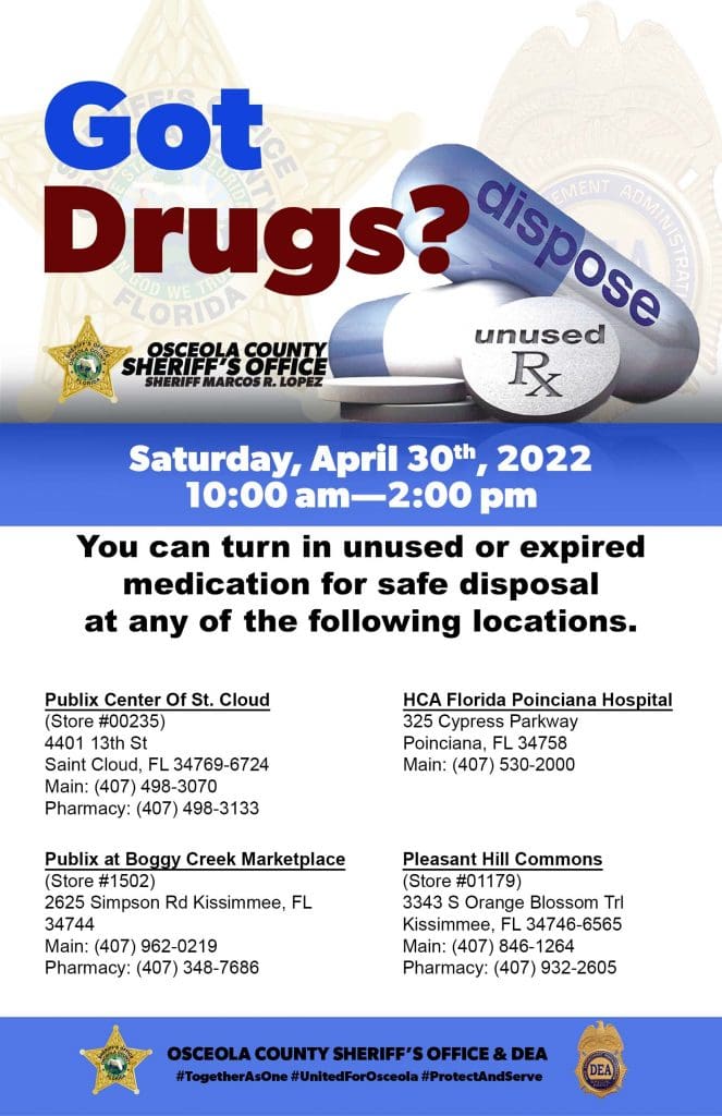 Got Drugs - Take Back Day - Osceola County Sheriff's Office - Sheriff ...